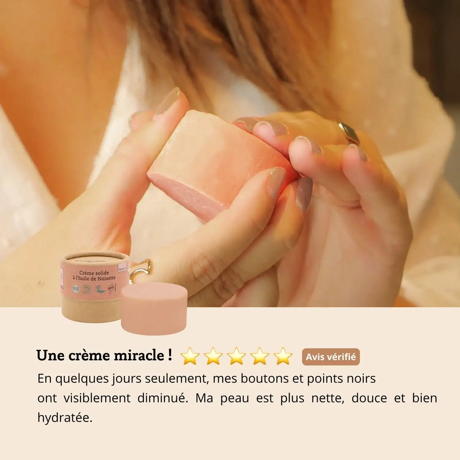 Les avis sur la crème solide de 50 g de la marque Comme avant