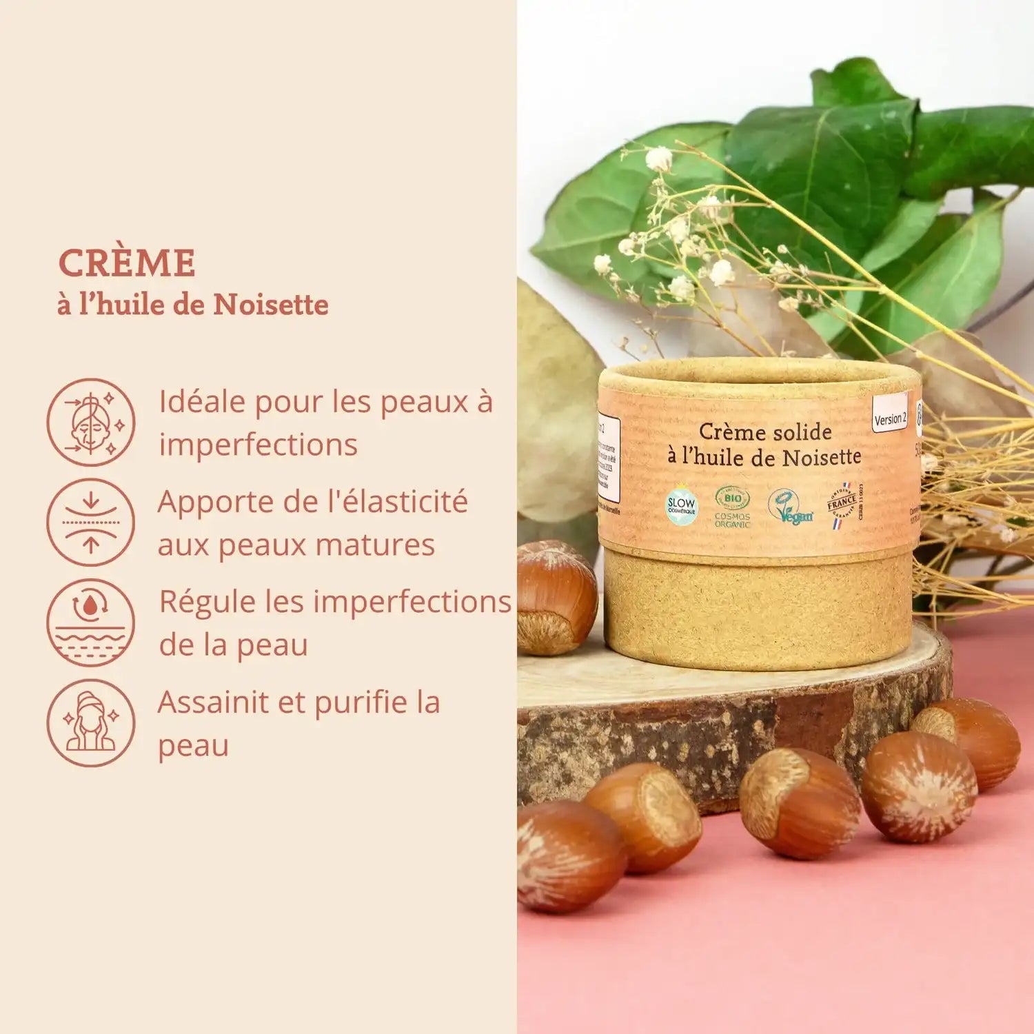 Les bienfaits de la crème solide de 50 g de la marque Comme avant