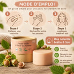 Crème solide huile noisette peaux imperfections guide d'emploi application matin soir