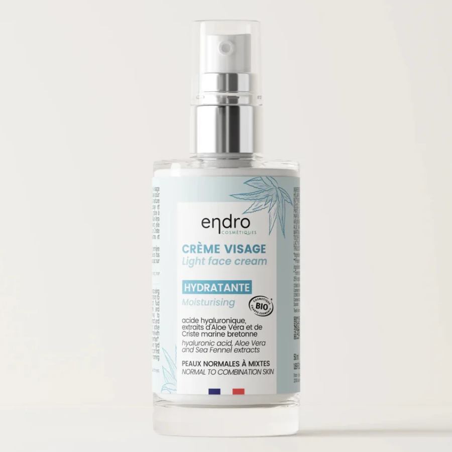 Une crème visage légère hydratante de 50 ml de la marque Endro