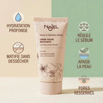 Crème visage matifiante Bio Najel 50ml avec bénéfices hydratation, matification et régulation sébum