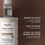 Principes actifs de la crème visage nourrissante de la marque Endro