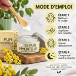 Crème visage nuit bio Pur'Immortelle 50ml avec mode d'emploi et fleurs d'immortelle