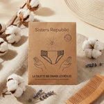 Culotte menstruelle Colette XL Sisters Republic sur fond beige avec coton, absorption super