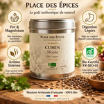Cumin moulu bio 50g Place des épices - Boîte métallique avec bénéfices nutritionnels et certification