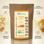 Curcuma bio Ayur-vana 150g avec bénéfices santé articulaire, antioxydant et digestion