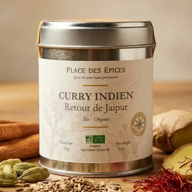 Curry Indien Bio Retour de Jaipur 50g Place des épices avec épices entières et gingembre frais