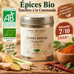 Curry Rouge Chiang Maï Bio 50g - Boîte métallique Place des Épices avec certification AB