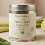 Curry Vert Thaïlandais Andaman Bay bio 50g en boîte métallique avec certification organique visible