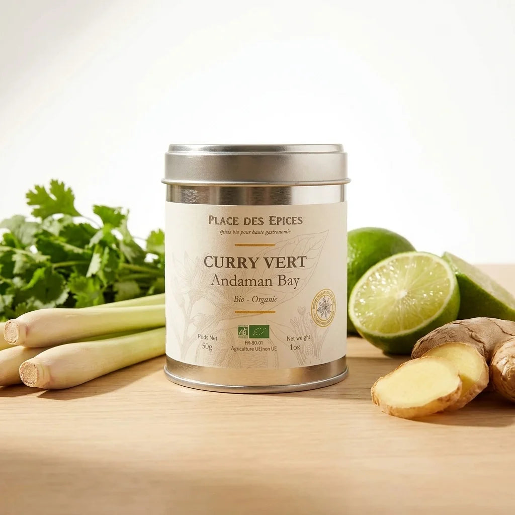 Curry Vert Thaïlandais Andaman Bay Bio 50g Place des épices avec ingrédients frais
