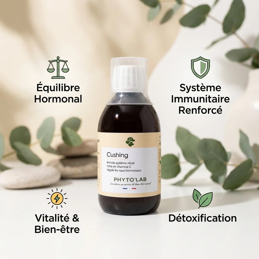Cushing Dogs 250ml Phyto'Lab - Traitement naturel maladie de Cushing avec bénéfices équilibre hormonal