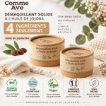 Démaquillant solide Comme avant à l'huile de jojoba bio 40g, certifié vegan et zéro déchet