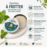 Dentifrice bio menthe Apimani avec ses 5 bénéfices : haleine fraîche, nettoyage profond, formule naturelle certifiée