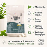 Dentifrice menthe bio Apimani 40g recharge galet avec bénéfices naturels haleine fraîche dents saines