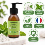 Dentifrice argile blanche menthe Comme Avant 90ml avec icônes bénéfices naturels