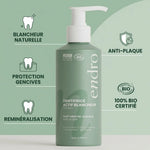 Dentifrice Endro Menthe Glaciale blancheur 175g avec infographie des 5 bénéfices
