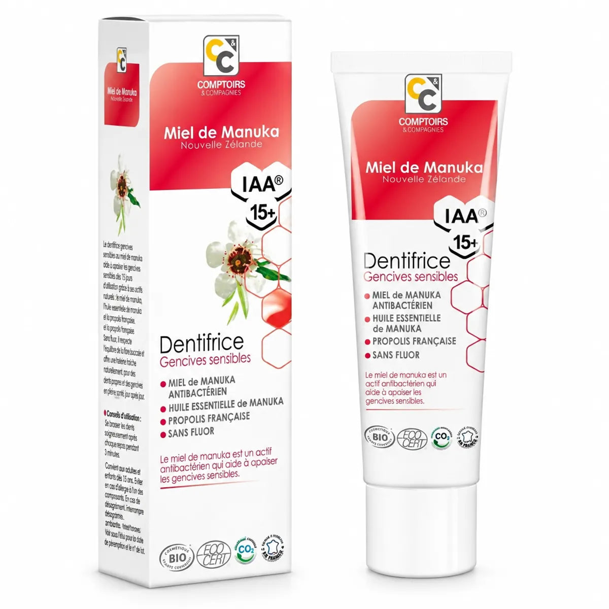 Dentifrice bio au miel de Manuka Comptoirs et compagnies pour gencives sensibles