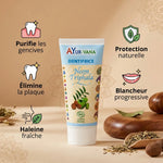 Dentifrice bio Neem & Triphala Ayur-Vana 75ml avec ses 5 bénéfices pour les gencives et la blancheur