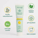 Dentifrice bio citron 75ml Ciel d'Azur Labs avec argile et eau thermale, certifié bio et naturel