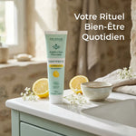 Dentifrice citron bio 75ml Argile Eau Thermale sur vanité salle bain Provençale