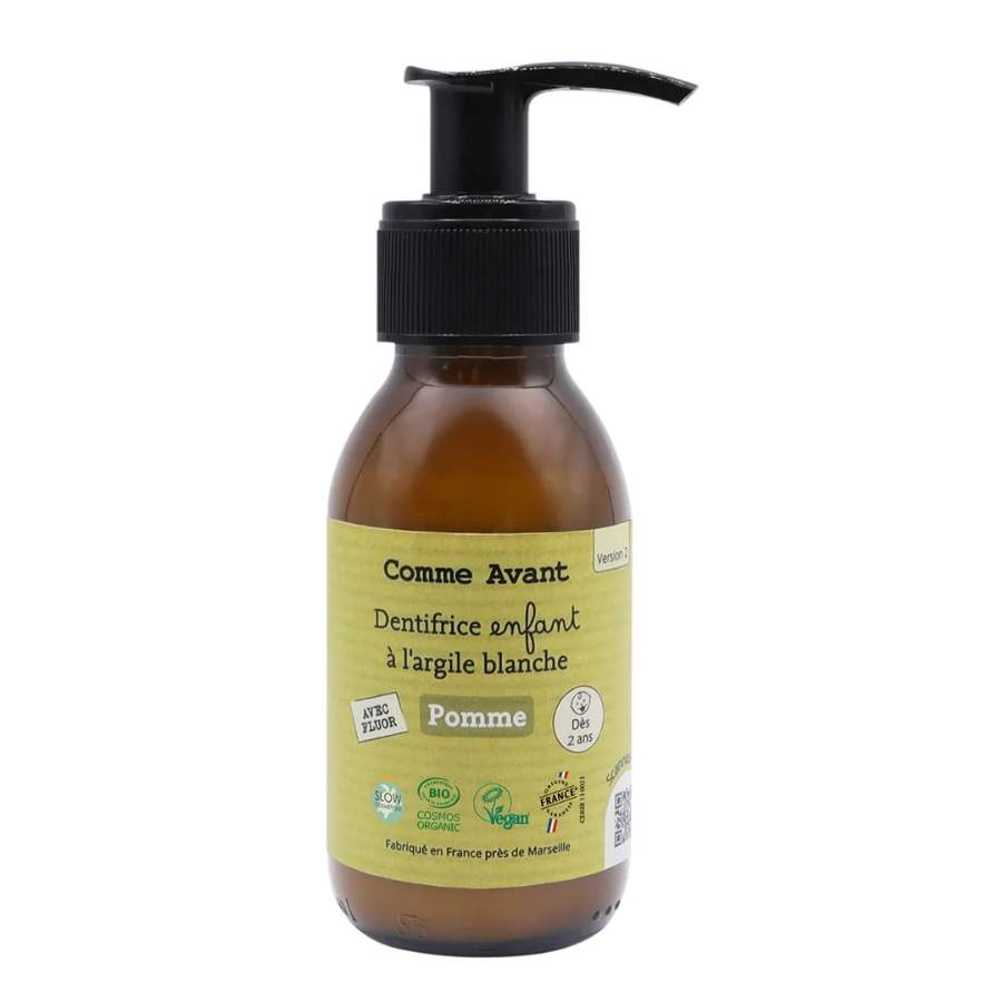 Dentifrice enfant à l'argile blanche - Goût pomme - 90 ml - Comme Avant