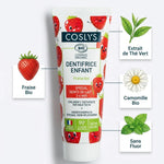 Dentifrice enfant Coslys fraise 50ml bio sans fluor avec ingrédients naturels