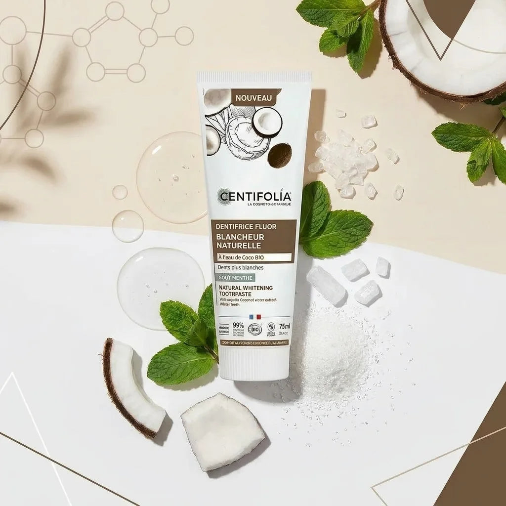 Dentifrice Fluor Blancheur Centifolia 75ml avec ingrédients naturels et xylitol