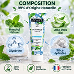 Dentifrice Menthol Coslys 75ml avec composition naturelle, sans fluor ni parabènes, fabriqué en France