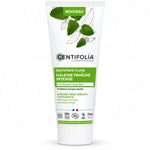 Tube de dentifrice Haleine Fraîche Centifolia 75ml blanc et vert menthe sur fond blanc