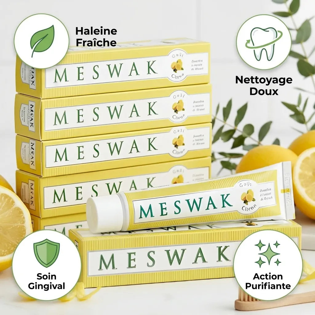 Dentifrice Meswak ayurvédique citron Kerala Nature avec bénéfices santé bucco-dentaire