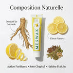 Dentifrice Meswak ayurvédique citron 100g Kerala Nature avec ingrédients naturels