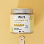 Un Dentifrice en Pate Citron - 100ml - Endro avec spatule en bois
