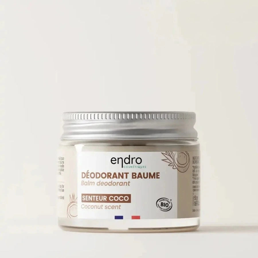 Un déodorant baume à parfum coco de la marque Endro