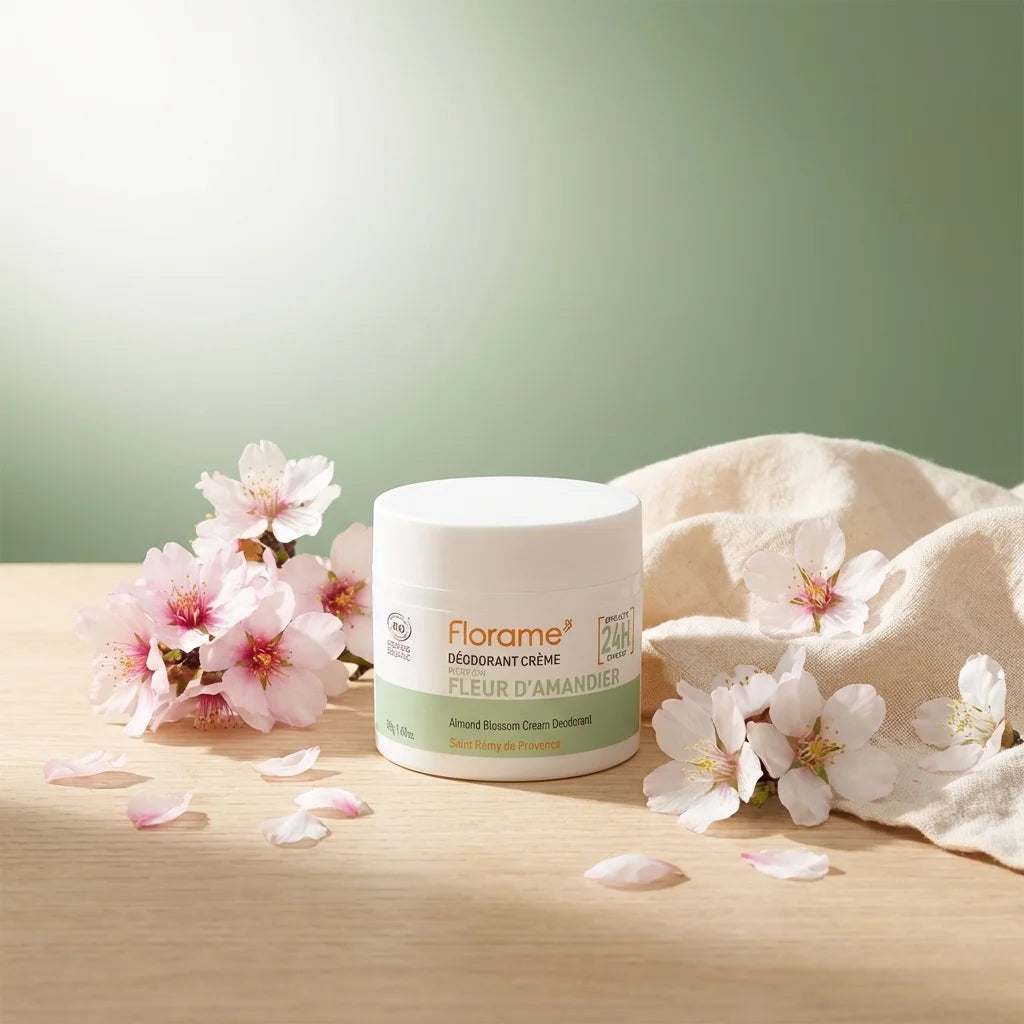Déodorant crème Fleur d'Amandier Bio Florame 50g avec fleurs d'amandier fraîches