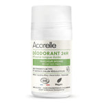 Déodorant roll-on 24h bio Acorelle fraîcheur intense 50ml certifié vegan fond blanc