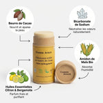 Déodorant solide Comme Avant beurre cacao citron bergamote avec ingrédients naturels