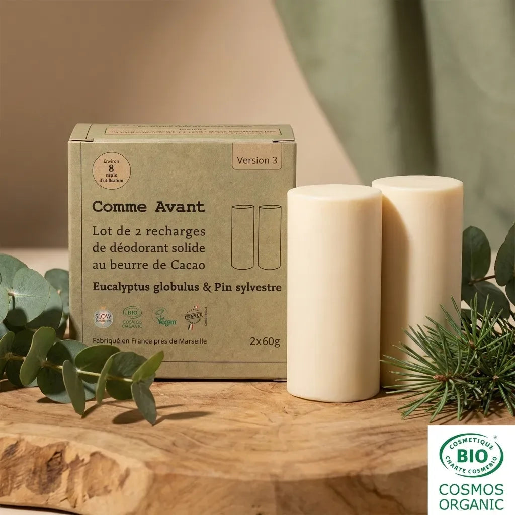 Déodorant solide Comme Avant beurre de cacao eucalyptus pin sylvestre recharge 60g bio