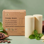 Déodorant solide Comme Avant beurre de cacao menthe poivrée et géranium, recharges 2x60g bio