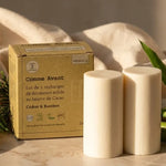 Déodorant solide cédrat bambou Comme Avant recharges 2x60g sur marbre avec feuillage