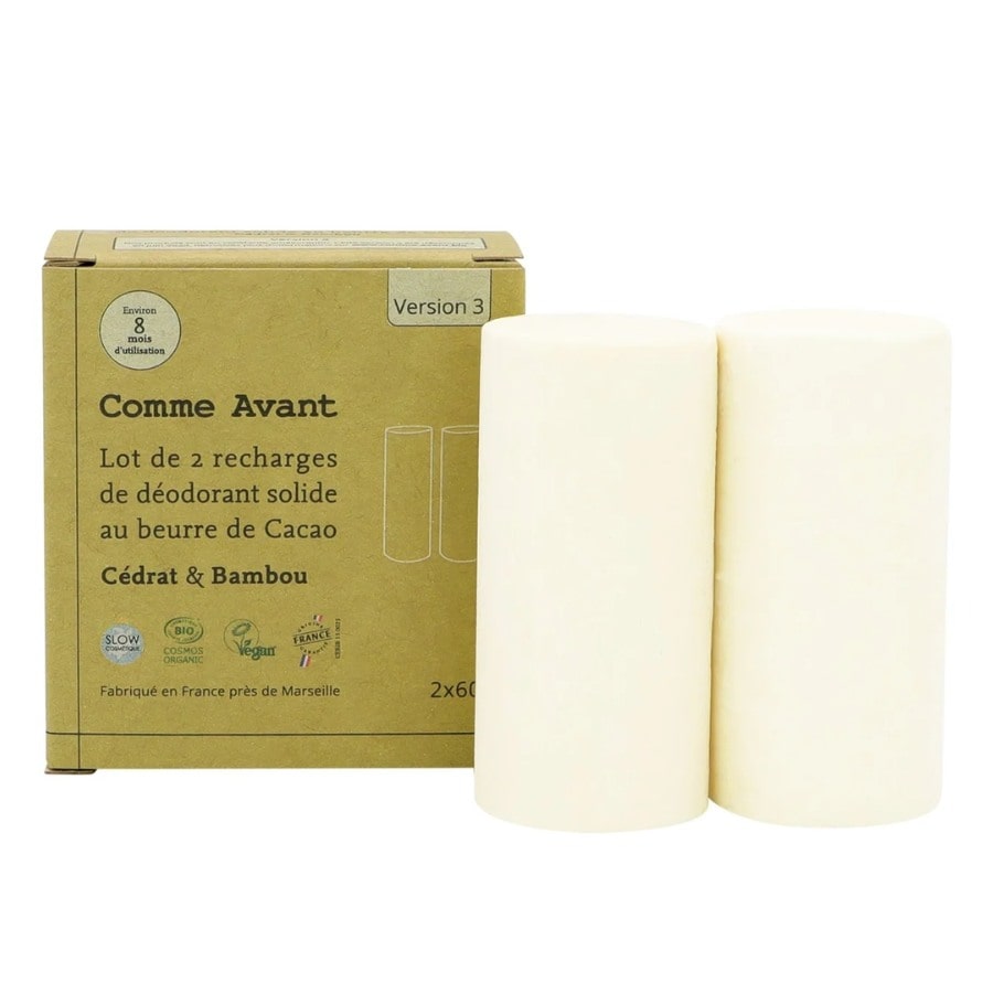 Lot de 2 recharges de 60 grammes de Déodorant solide cédrat & bambou de Comme Avant