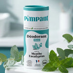 Déodorant solide Menthe Eucalyptus Pimpant 50g avec feuilles de menthe fraîche