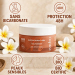 Déodorant solide Monoï Endro peaux sensibles, sans bicarbonate, protection 48h bio certifié