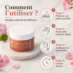 Déodorant solide Palmarosa & Géranium Endro - guide d'utilisation en 4 étapes avec pot et applicateur