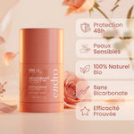 Déodorant stick rechargeable Endro rose-framboise 50g avec bénéfices naturels et protection 48h