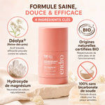 Déodorant stick Endro rose-framboise 50g rechargeable avec ingrédients naturels certifiés bio