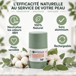 Déodorant stick rechargeable Centifolia fleur de coton 50g avec bénéfices naturels 48h