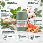 Déodorant stick rechargeable Centifolia Fleur de Coton 50g avec ingrédients naturels et certification Ecocert