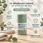 Déodorant stick rechargeable Centifolia sans parfum avec bénéfices naturels et protection 48h