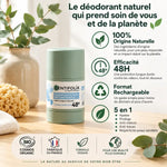 Déodorant stick rechargeable Centifolia sans parfum 48h, format 50g naturel