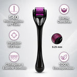 Dermaroller barbe 0,25mm noir violet avec 540 micro-aiguilles titane pour densifier la barbe